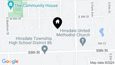 Map of 844 S Washington Street, Hinsdale IL, 60521