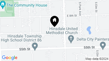 Map of 843 S Washington Street, Hinsdale IL, 60521