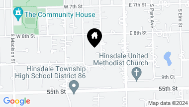 Map of 836 S Washington Street, Hinsdale IL, 60521