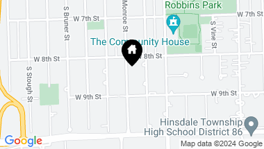 Map of 823 S Monroe Street, Hinsdale IL, 60521
