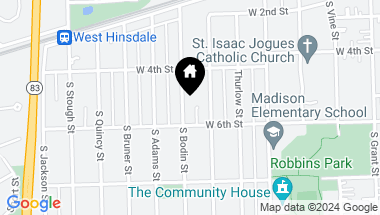 Map of 435 S BODIN Street, Hinsdale IL, 60521