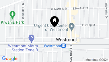 Map of 27 N Grant Street, Westmont IL, 60559