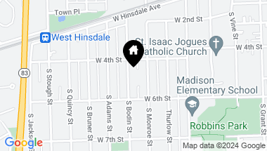 Map of 419 S Bodin Street, Hinsdale IL, 60521