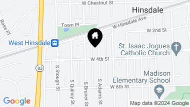 Map of 238 S Adams Street, Hinsdale IL, 60521