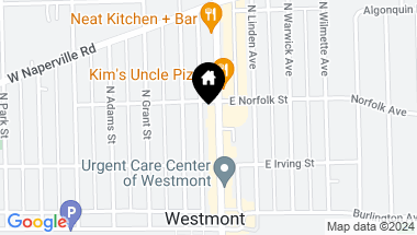 Map of 134 N Cass Avenue, Westmont IL, 60559