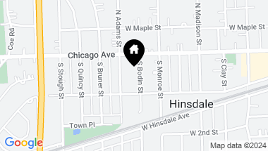 Map of 24 S BODIN Street, Hinsdale IL, 60521