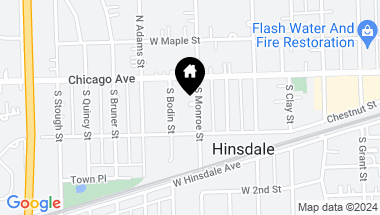 Map of 24 S Monroe Street, Hinsdale IL, 60521
