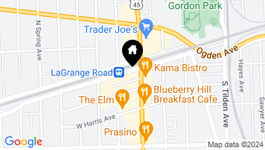 Map of 8 W Burlington Avenue, La Grange IL, 60525