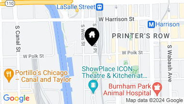 Map of 732 S Financial Place Unit: 518, Chicago IL, 60605