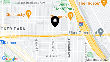 Map of 1615 N Paulina Street, Chicago IL, 60622