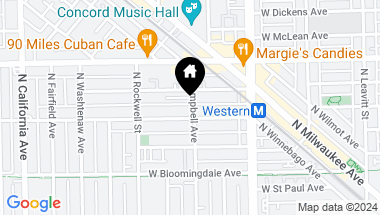 Map of 1908 N Campbell Avenue, Chicago IL, 60647