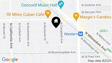 Map of 1918 N Campbell Avenue Unit: D, Chicago IL, 60647