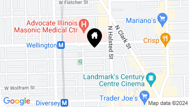 Map of 832 W Oakdale Avenue Unit: 1D, Chicago IL, 60657