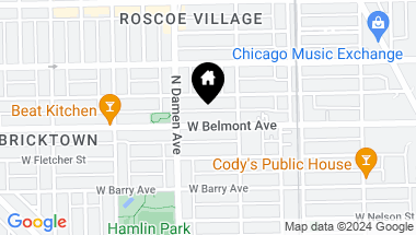 Map of 1928 W Belmont Avenue Unit: 3, Chicago IL, 60657