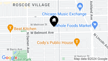 Map of 1808 W Belmont Avenue Unit: 3, Chicago IL, 60657