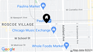 Map of 1711 W Roscoe Street Unit: 1, Chicago IL, 60657