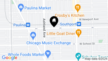 Map of 1523 W ROSCOE Street Unit: 1, Chicago IL, 60657