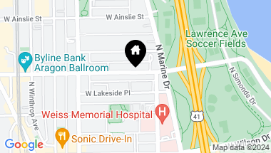Map of 833 W LAWRENCE Avenue Unit: 2S, Chicago IL, 60640
