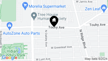 Map of 2221 W Touhy Avenue, Chicago IL, 60645