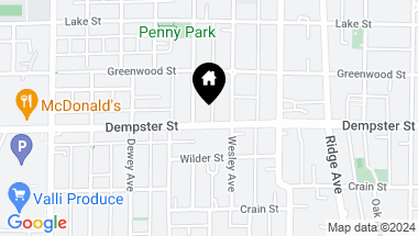 Map of 1501 Dempster Street, Evanston IL, 60201