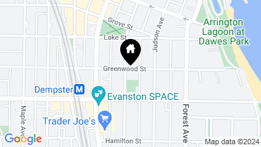 Map of 428 Greenwood Street, Evanston IL, 60201