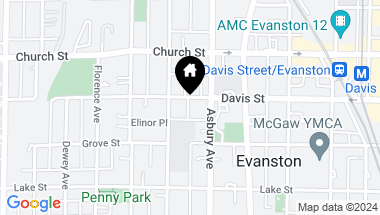 Map of 1316 Davis Street, Evanston IL, 60201