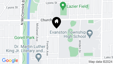 Map of 1610 Pitner Avenue, Evanston IL, 60201