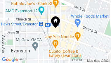 Map of 807 Davis Street Unit: 1007, Evanston IL, 60201