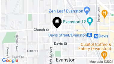 Map of 1206 Church Street, Evanston IL, 60201