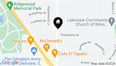 Map of 335 Greenwood Road, Glenview IL, 60025