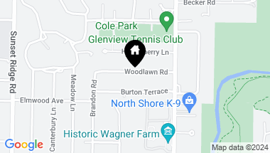 Map of 1001 Woodlawn Road, Glenview IL, 60025
