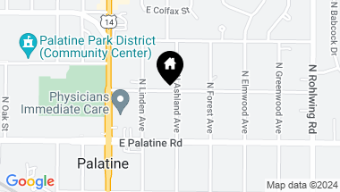 Map of 54 N Ashland Avenue, Palatine IL, 60074