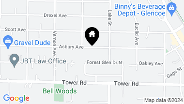 Map of 1304 Asbury Avenue, Winnetka IL, 60093