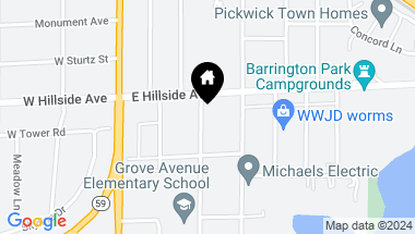 Map of 719 S Grove Avenue, Barrington IL, 60010