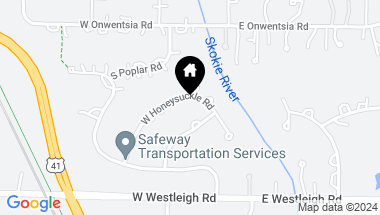 Map of 45 W Honeysuckle Road, Lake Forest IL, 60045