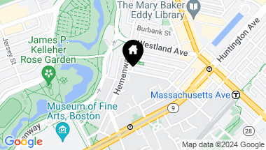 Map of 108 Gainsborough St. # 107W, Boston MA, 02115