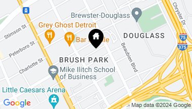 Map of 261 Alfred Street B, Detroit MI, 48201