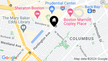 Map of 142 Huntington Avenue, Boston MA, 02115