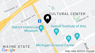 Map of 15 E KIRBY #1126 Street, Detroit MI, 48202