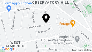 Map of 8 Highland Street, Cambridge MA, 02138