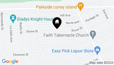 Map of 307 GROVE Street, Highland Park MI, 48203