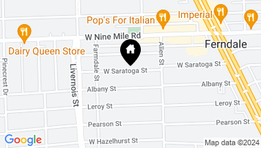Map of 537 W Saratoga Street, Ferndale MI, 48220