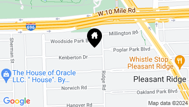 Map of 18 RIDGE Road W, Pleasant Ridge MI, 48069