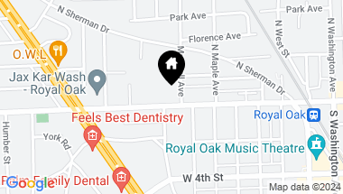 Map of 926 W 11 Mile Road, Royal Oak MI, 48067
