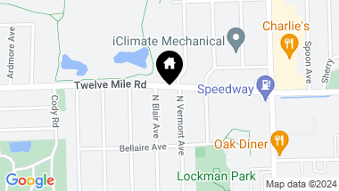 Map of 1212 12 MILE Road, Royal Oak MI, 48073