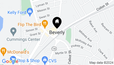 Map of 1234 Pizza Way, Beverly MA, 01929