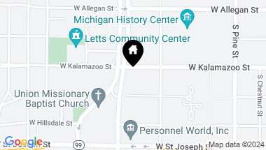 Map of 1009 W Kalamazoo Street, Lansing MI, 48915
