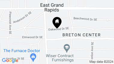 Map of 2438 Oakwood Drive SE, East Grand Rapids MI, 49506