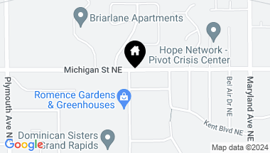 Map of 2102 Michigan Street NE, Grand Rapids MI, 49503