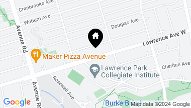 Map of 182 Lawrence Ave W, Toronto Ontario, M5M 1A8